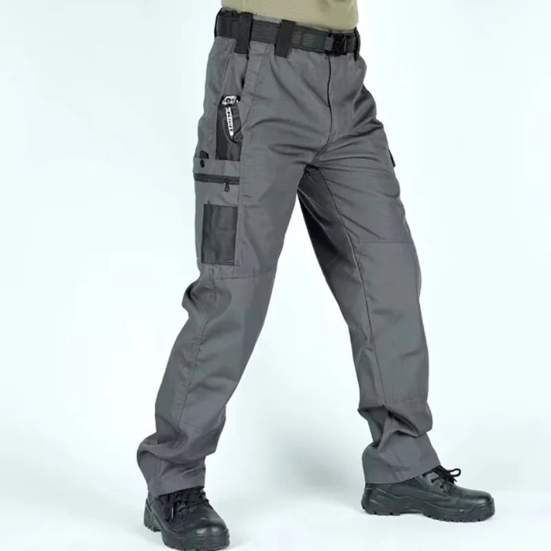 Multi-pocket Work Pants Men Waterproof Straight-leg Cargo Pants Outdoors Wear-resistant Hiking Casual Pants Spring Male Joggers