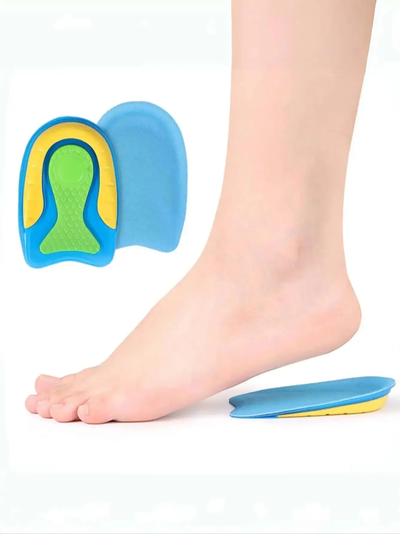 1 Pair Heel Pain Relief Cushion Pad with Pu Gel Heel Cup for Anti-Spurs, Shock-Absorbing Insole for Sports Shoes