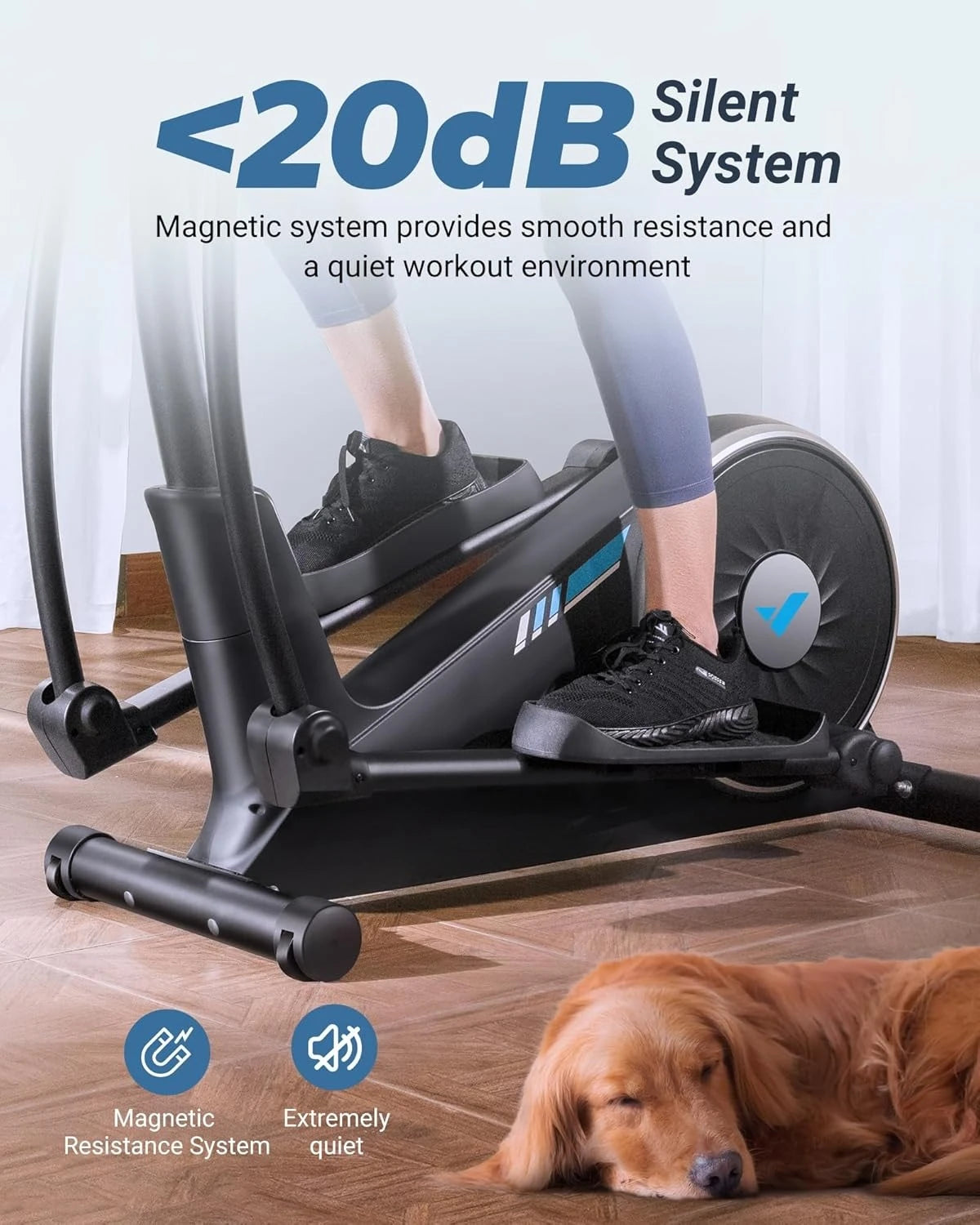 Elliptical Exercise Machine for Home Use, Elliptical Machine with Hyper-Quiet Magnetic Drive System, 16-Level, Customized