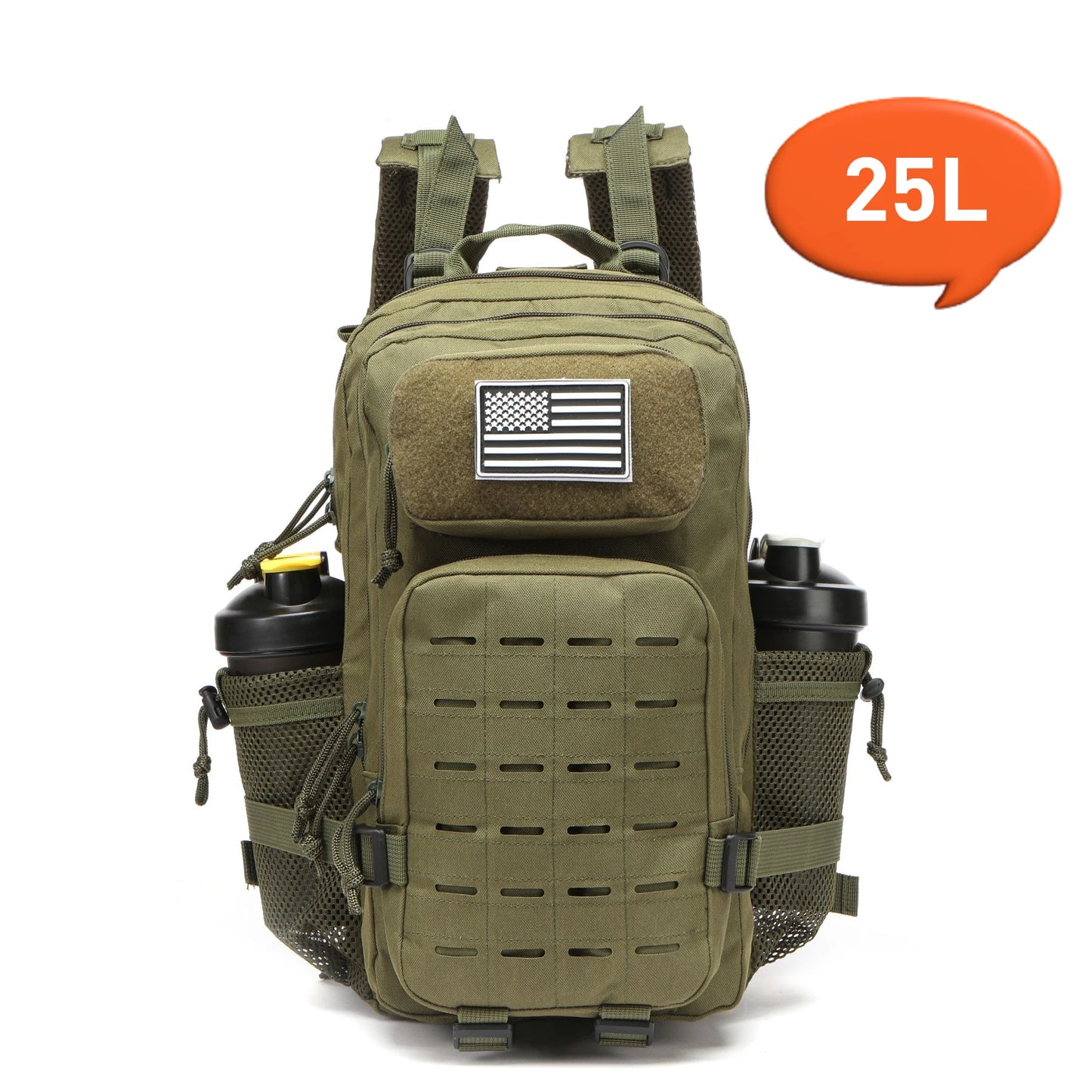 25L/50L Tactical Backpack Bag Hunting MOLLE Backpack GYM For Men EDC Outdoor Hiking Rucksack Witch 2 Bottle Holders