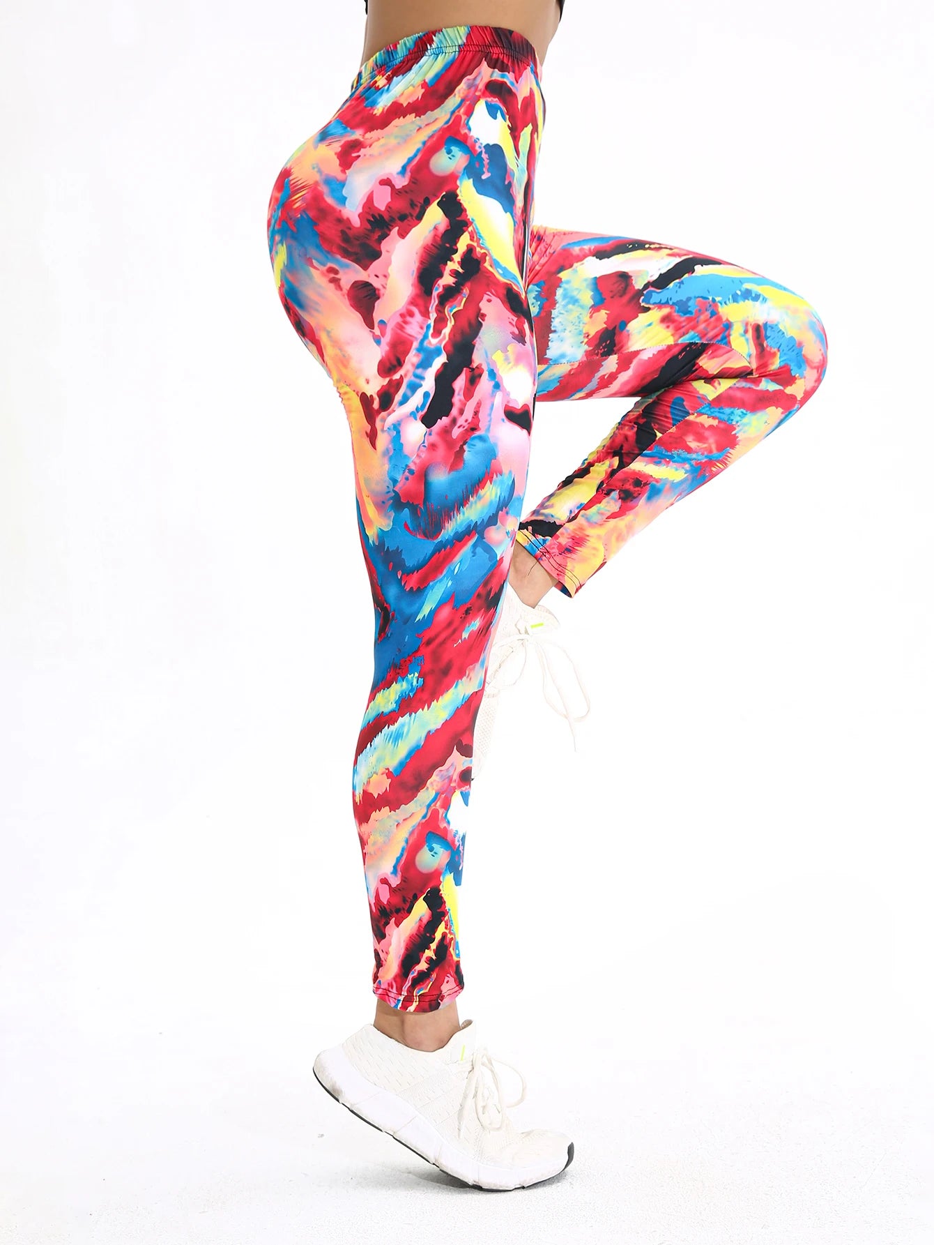 Autumn Winter 1PACK Women's Woolen Dreamy Tie Dyeing Sexy Tight Legging Casual Sports Elegant Fitness Yoga Pants
