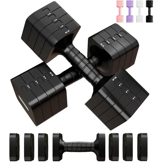 Adjustable Dumbbell Set for Women and Men 16LB 20LB Hand Weights Dumbbells Sets for Home Gym Workout Strength Training Equipmen