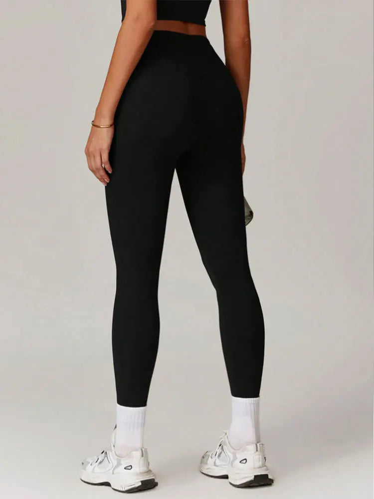 Retro High Waist Yoga Leggings Stylish Logo Soft Tummy Control Butt Lifting Stretchy Running Workout Yoga Plus Size Long Trouser