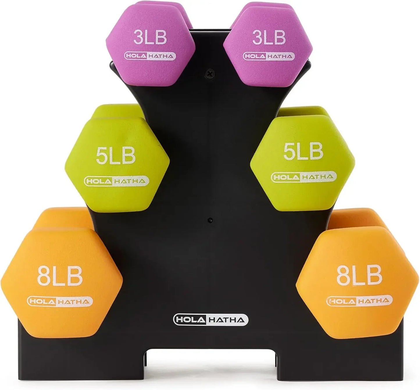 Neoprene Dumbbell Free Hand Weight Set with Rack, Ideal for Home Exercises to Gain Tone and Definition