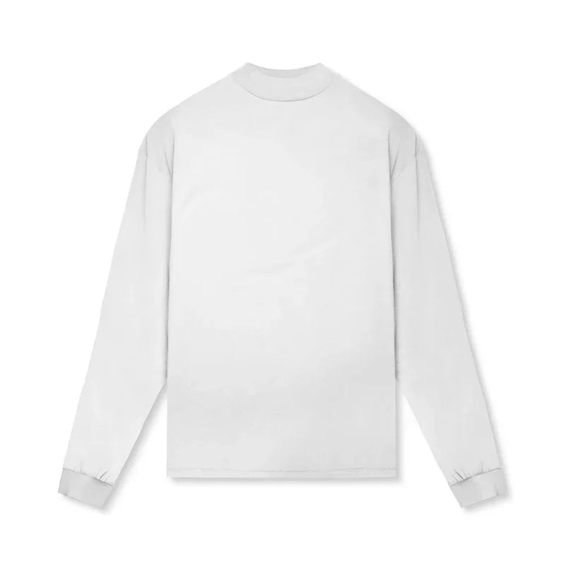 Oversized Long Sleeve Running T-shirts Mens Turtleneck Dropped Shoulder Loose Sports Fitness T Shirt Gym Bodybuilding Tops Tees