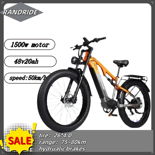 YX80 Electric Bicycle 1500w motor 48v20ah battery Hydraulic brake 50km/h 20 inch tire E-bike mountain off-road Electric bike
