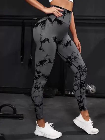 Tie Dye Yoga Leggings Sport Tights Women Seamless High Waist Push Up Butt Woman Leggings Fitness Workout Leggins Gym Clothing