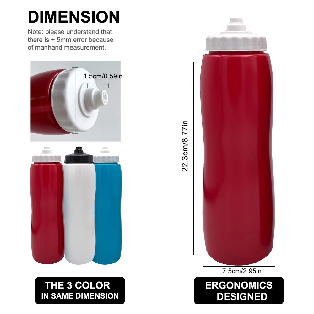 Hockey Equipment 950ML Ice Hockey Water Bottle BPA Free Hockey Sports Bottle Suitable For Grip For Football Lacrosse Sports Gear