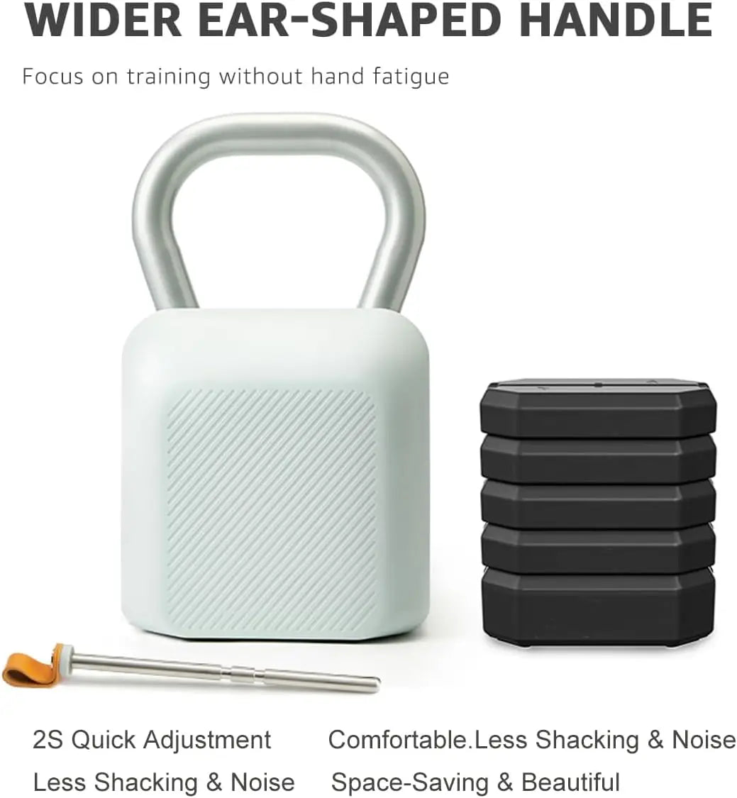 Adjustable Kettlebell Set，Quick Weight Change 8.5-40lb, Kettle Grip，Space-Saving Design for Home Gym Combo, Suitable for Strengt