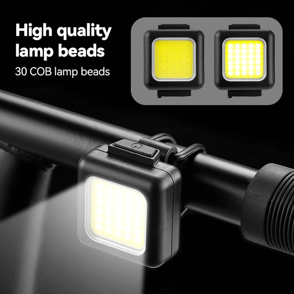 Bicycle Light Set Type-C Charging Headlight Taillights Easy to Install 3 Lighting Modes MTB Bike Front Rear Light Warning Set