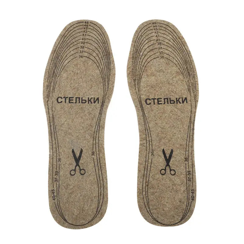Wool Felt Insoles For Shoes Men Women Warm Shock-absorbing Insoles Shoes Pad Inlegzolen Heren Plantillas Adhesivas Para Zapatos