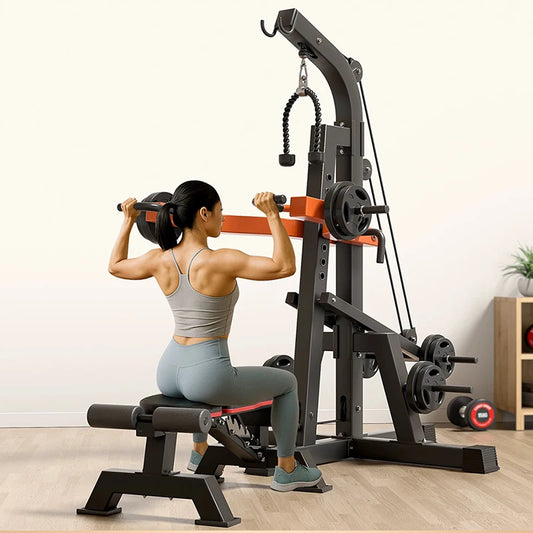 Multifunctional Deep Squatting Machine, Household Fitness Equipment, Horizontal Push, High Position Pull-down Hip Bridge Machine