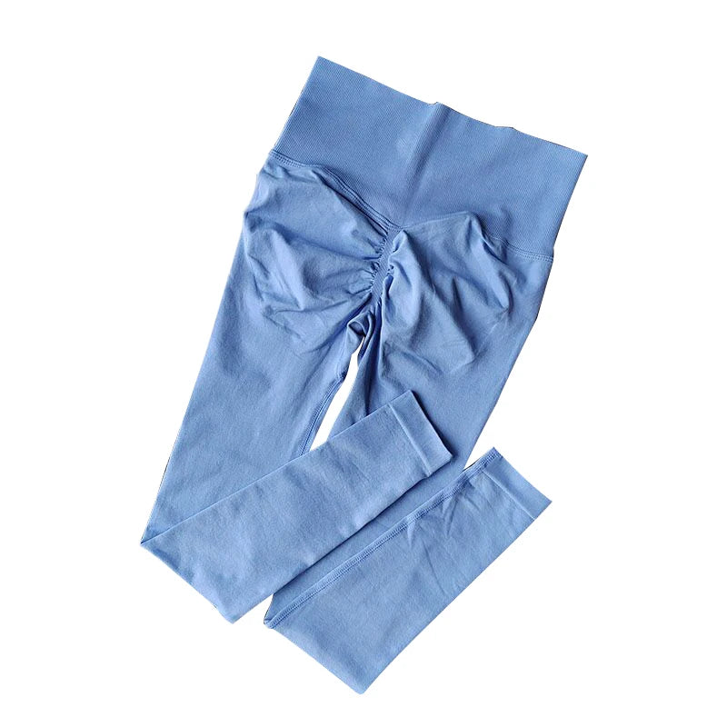 Seamless High Waisted Leggings Sport Through Yoga Hip Lifting Gym Running Quick Dry Pants Scrunch Butt Pants