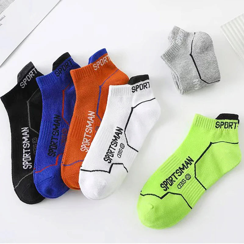 6 Pairs Socks Men's Short Socks Sweat Absorbent and Odorous Basketball Socks Running Sports Socks Breathable Mesh Men's Socks