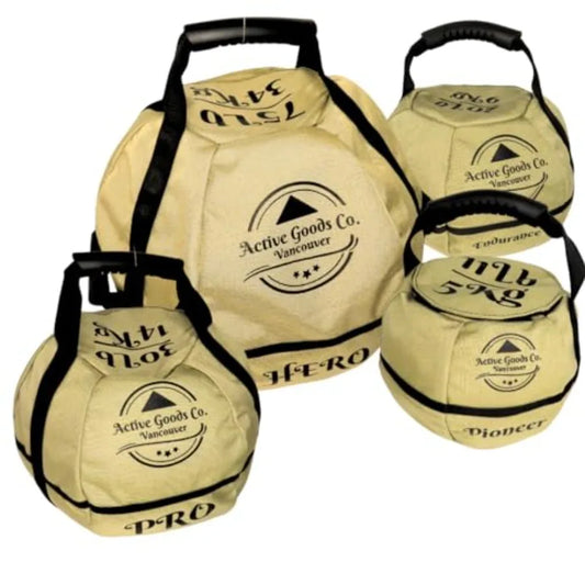 Kettlebell Sandbag for fitness workout: durable nylon fabric black color adjustable weight from 11lb to 75lb versatile and port