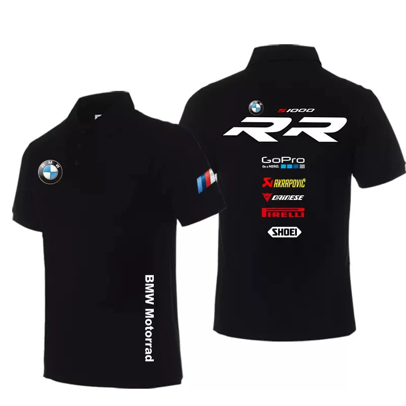 BMW Motorcycle Cycling Suit Short-sleeved Team Clothes Polo Shirt Track Factory Uniform Locomotive Lapel T-shirt Men Clothing