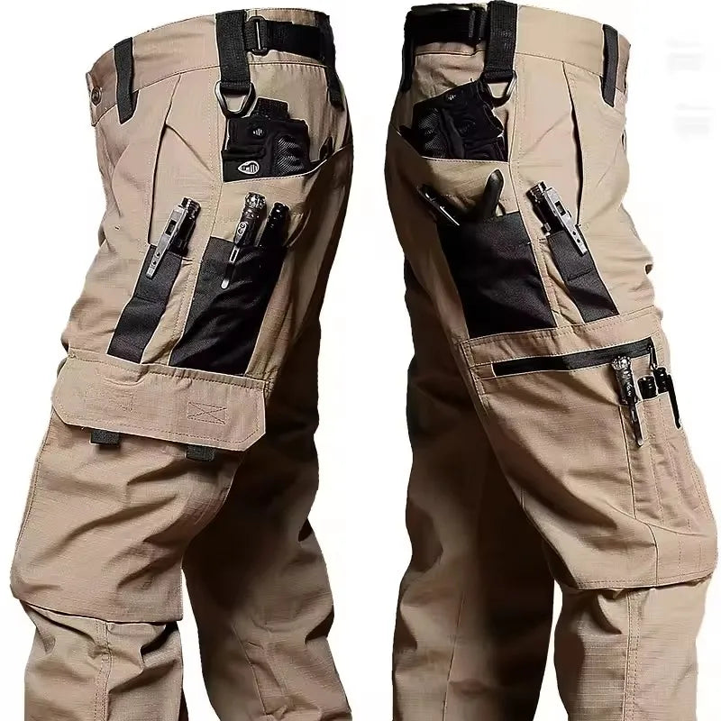 Multi-pocket Work Pants Men Waterproof Straight-leg Cargo Pants Outdoors Wear-resistant Hiking Casual Pants Spring Male Joggers
