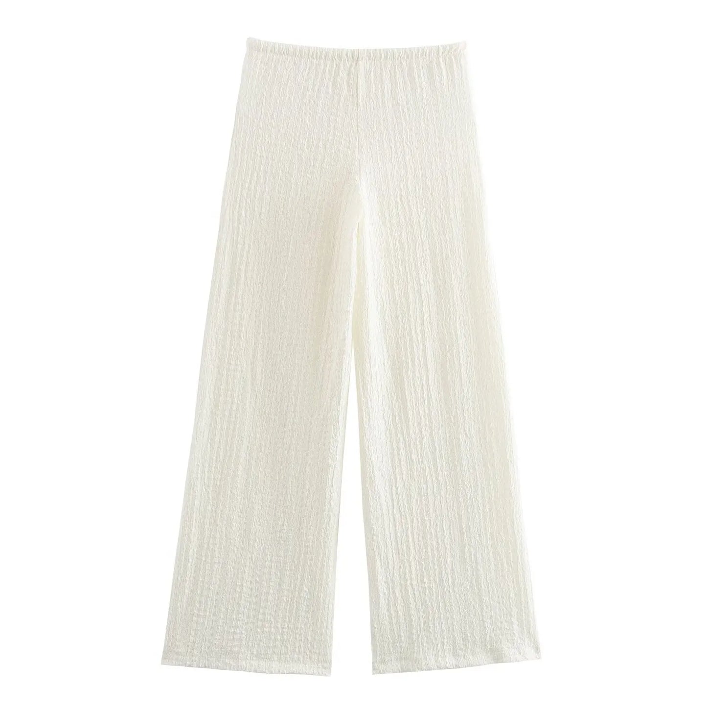 2025 new women's clothing European and American style fashionable and versatile textured straight casual trousers