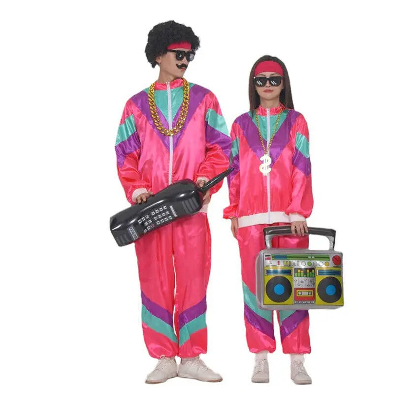 Mens 80s 90s Shell Suit Costume Adult Sports  Neon  Dress Outfit   cosplay costumes  anime cosplay
