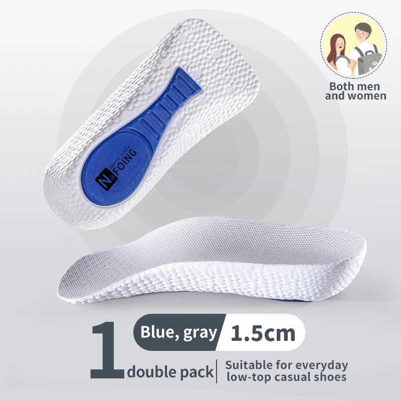 Memory Foam Height Increase Insoles for Men Women Shoes Flat Feet Arch Support Orthopedic Insoles Sneakers Heel Lift Shoe Pads