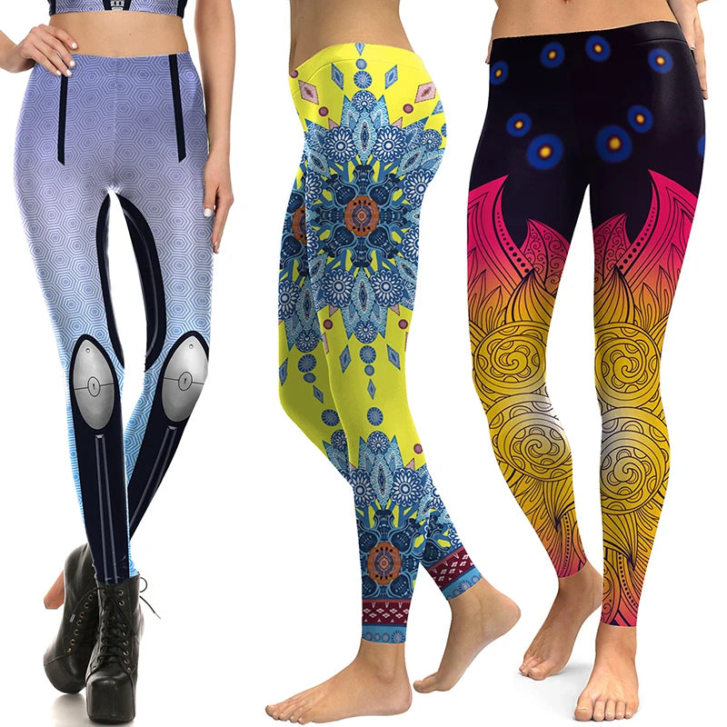 Sexy Yoga Pants Mid Waist Yoga Elastic Slim Fitness Gym Sport Workout Women Leggings 2025 New Pants colorful