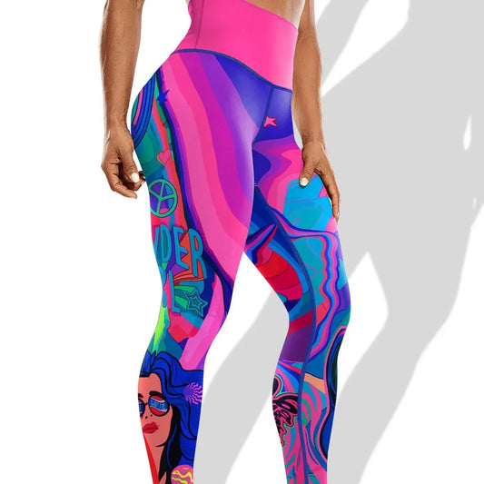 Uniqueprinting High Elasticity Leggings For Outdoor Sports Fitness Running Cycling Yoga New Cross-border Style