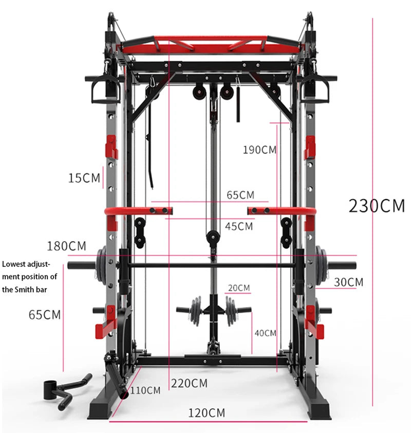 MIYAUP-Multifunctional Weightlifting Sport Equipment, Smith Machine, Cable Crossover, Fitness Frame