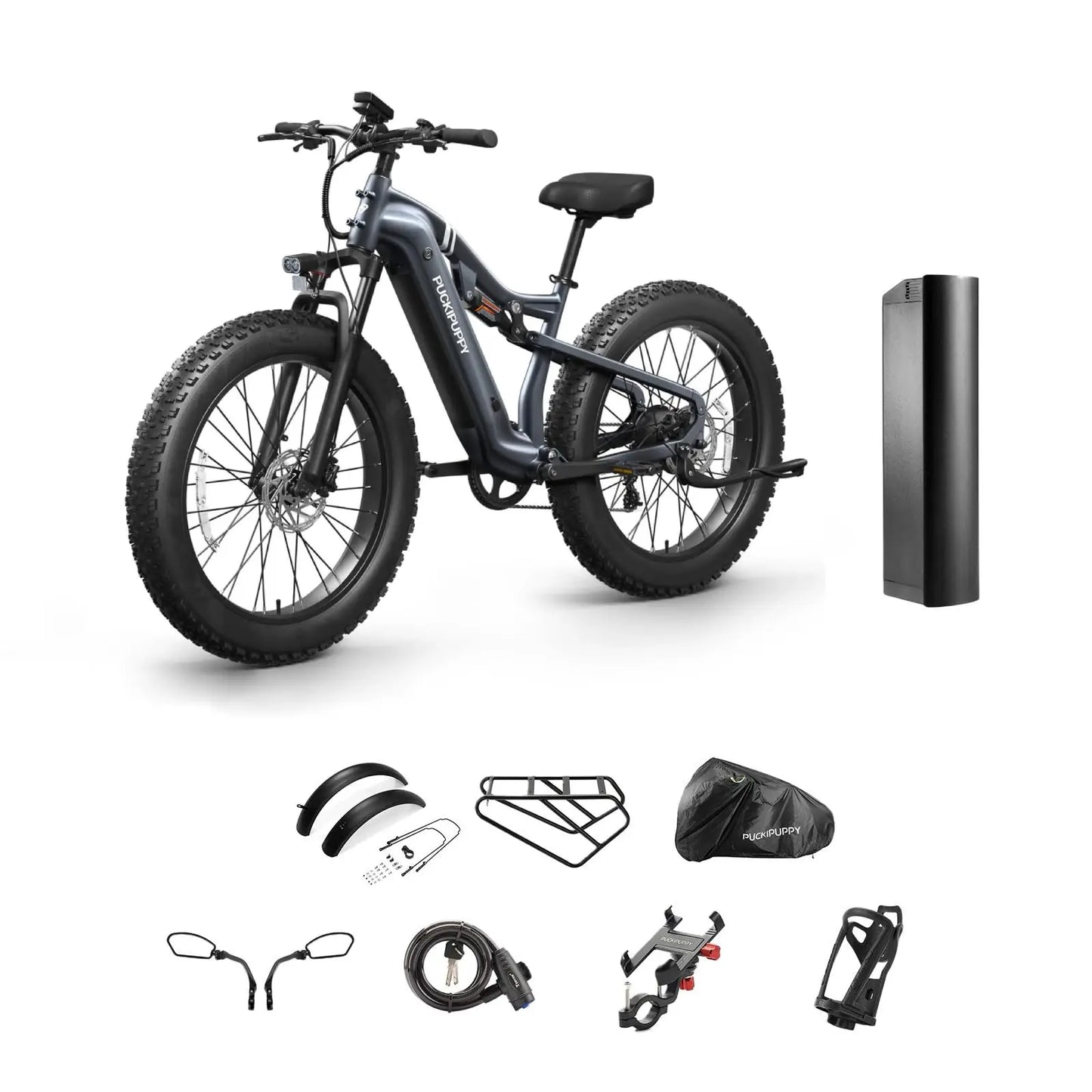 PUCKIPUPPY Labrador pro Electric Bike 1350W Peak 48V 20AH Battery Ebike 26" Fat Tire Electric Mountain Bike 2-Year Warranty