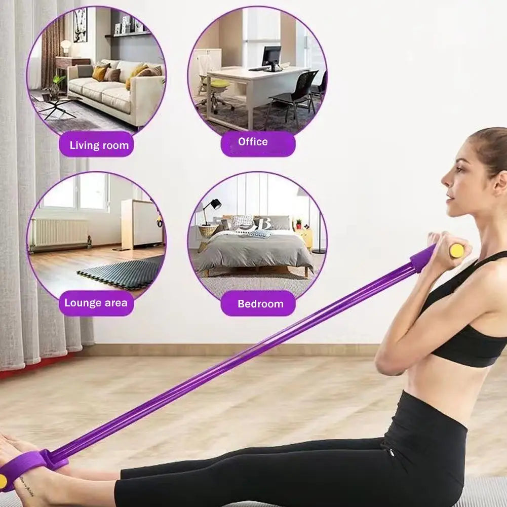 6-Tube Yoga exercise band Pedal Puller Band Elastic Pull Rope Flexipull weerstandstrainer Resistance Bands For Abdomen Waist Arm