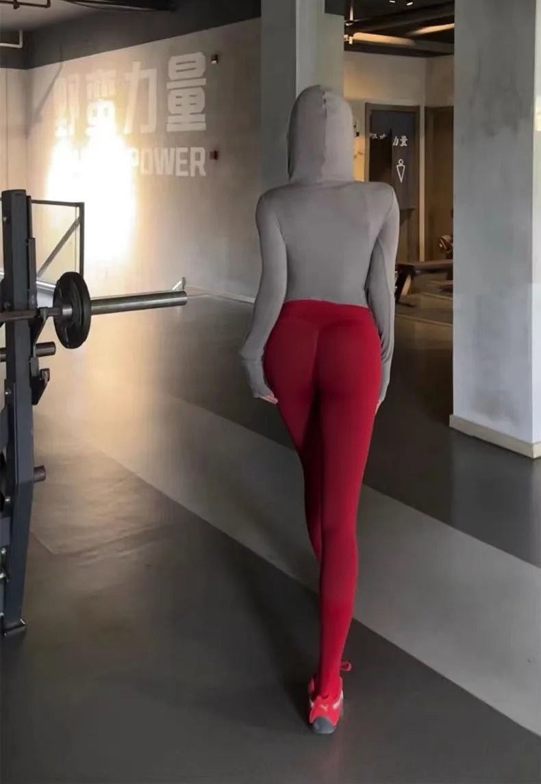 Seamless High Waisted Leggings Sport Through Yoga Hip Lifting Gym Running Quick Dry Pants Scrunch Butt Pants