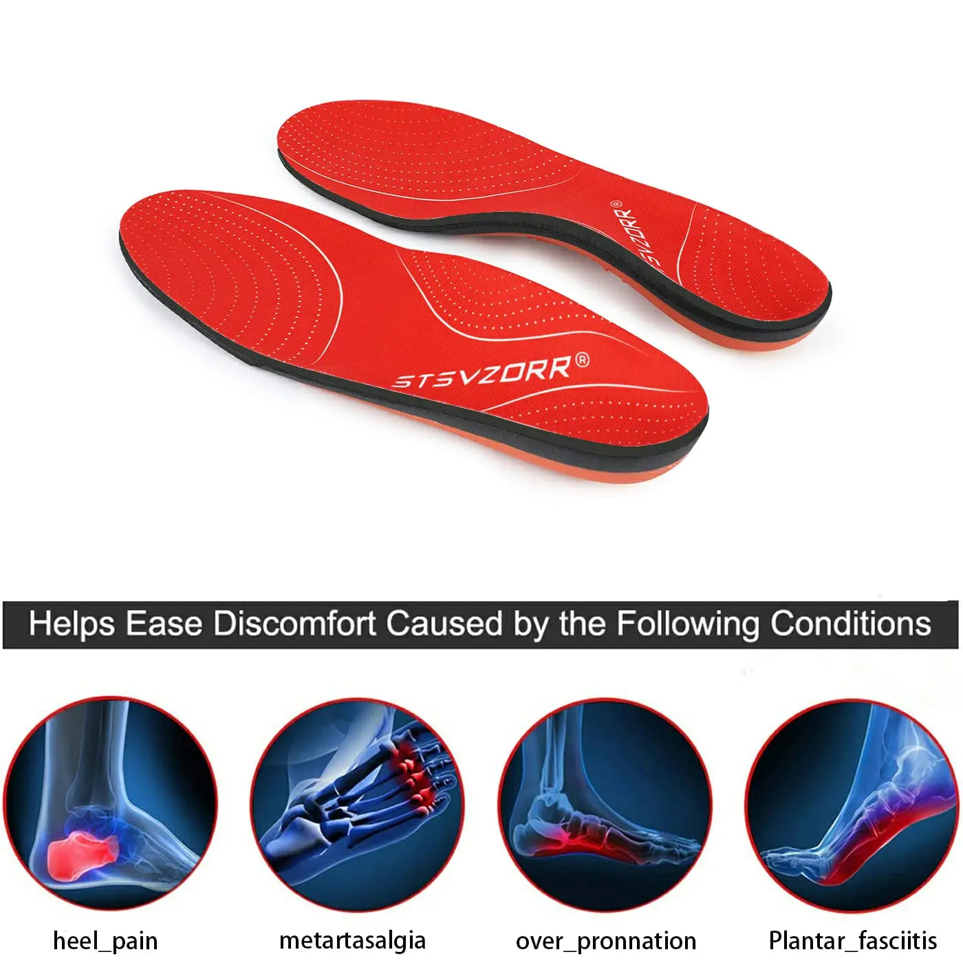 Plantar Fasciitis Orthopedic Sport Insole Men Women Flat Feet High Arch Support Heel Pain Orthotic Insert Shoe Sole Work Boot