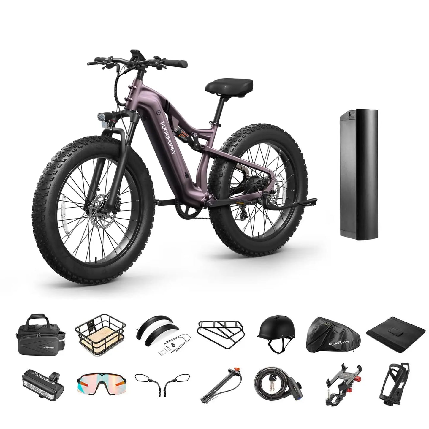 PUCKIPUPPY Labrador pro Electric Bike 1350W Peak 48V 20AH Battery Ebike 26" Fat Tire Electric Mountain Bike 2-Year Warranty