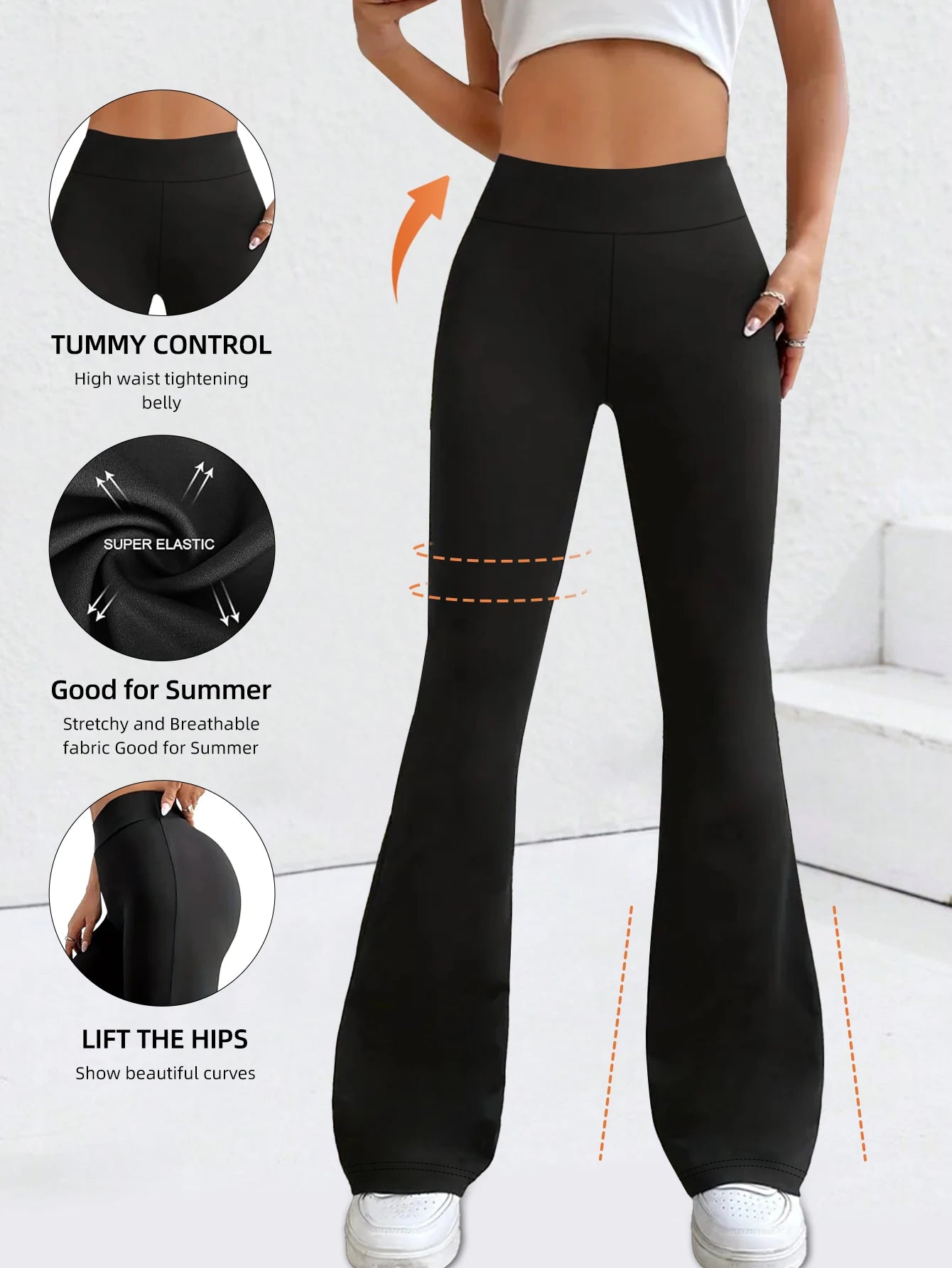 Fitfemme Women's Tummy Control Yoga Leggings - High Waist Mesh Panel Workout Pants  Gym Running