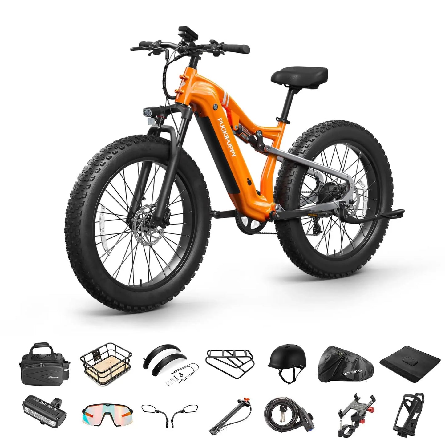 PUCKIPUPPY Labrador pro Electric Bike 1350W Peak 48V 20AH Battery Ebike 26" Fat Tire Electric Mountain Bike 2-Year Warranty