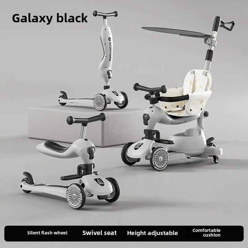 Scooter Voor Kinderen Vouwen 3 Wiel Skateboard Driewieler Baby Draagbare Kinderwagen Hoverboard Speelt Muziek Balans Multimodaal