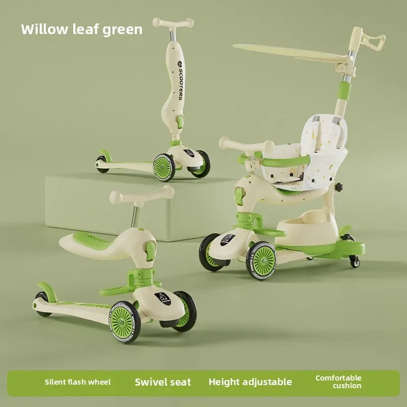 Scooter Voor Kinderen Vouwen 3 Wiel Skateboard Driewieler Baby Draagbare Kinderwagen Hoverboard Speelt Muziek Balans Multimodaal