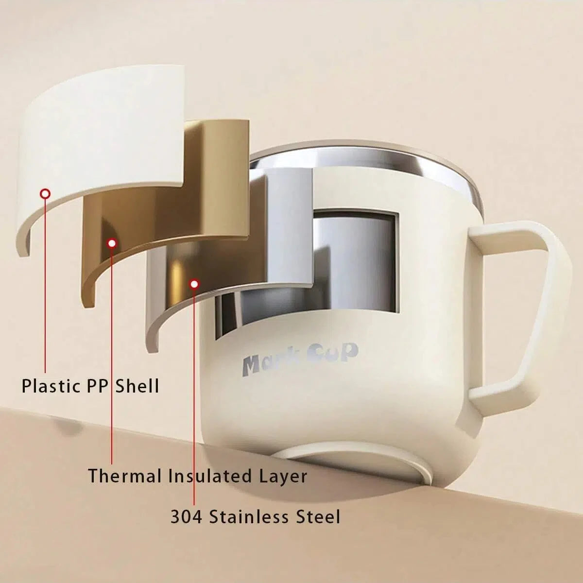 400ML Insulated Coffee Mug With Sliding Lid 304 Stainless Steel Double Wall Water Cup Sealed Milk Coffee Cup Student Drinkware