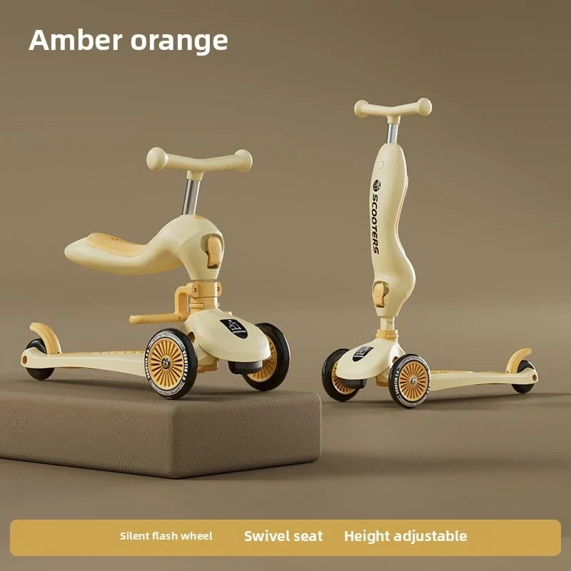 Scooter Voor Kinderen Vouwen 3 Wiel Skateboard Driewieler Baby Draagbare Kinderwagen Hoverboard Speelt Muziek Balans Multimodaal