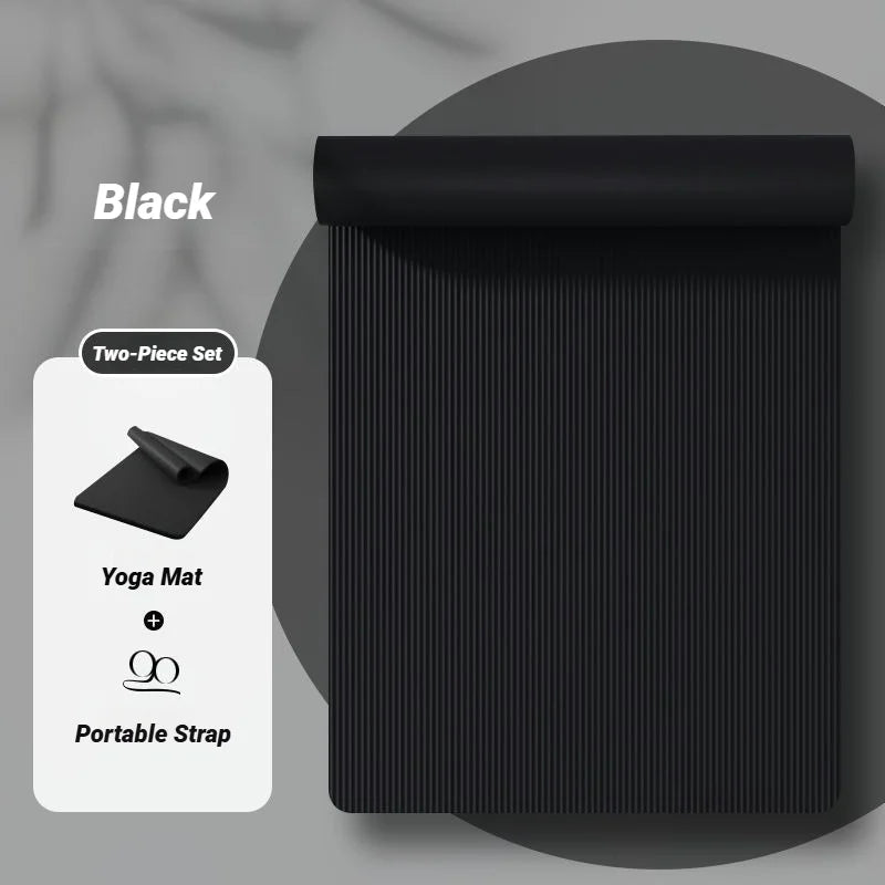 Two-Piece Set High Quality Extra Sport Thick Nbr Non-Slip Yoga Mats For Fitness Pilates Gym Home Tasteless Spor Universal Men