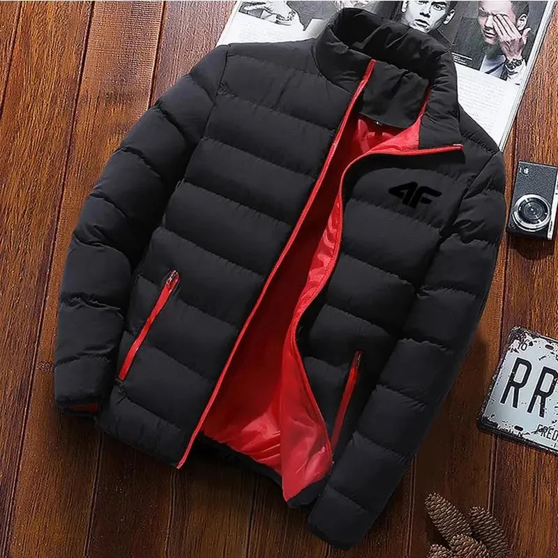 2024 New Cotton Clothing Winter Men's High Quality Casual Fashion Lightweight Warm Business Stand up Collar Warm Coat