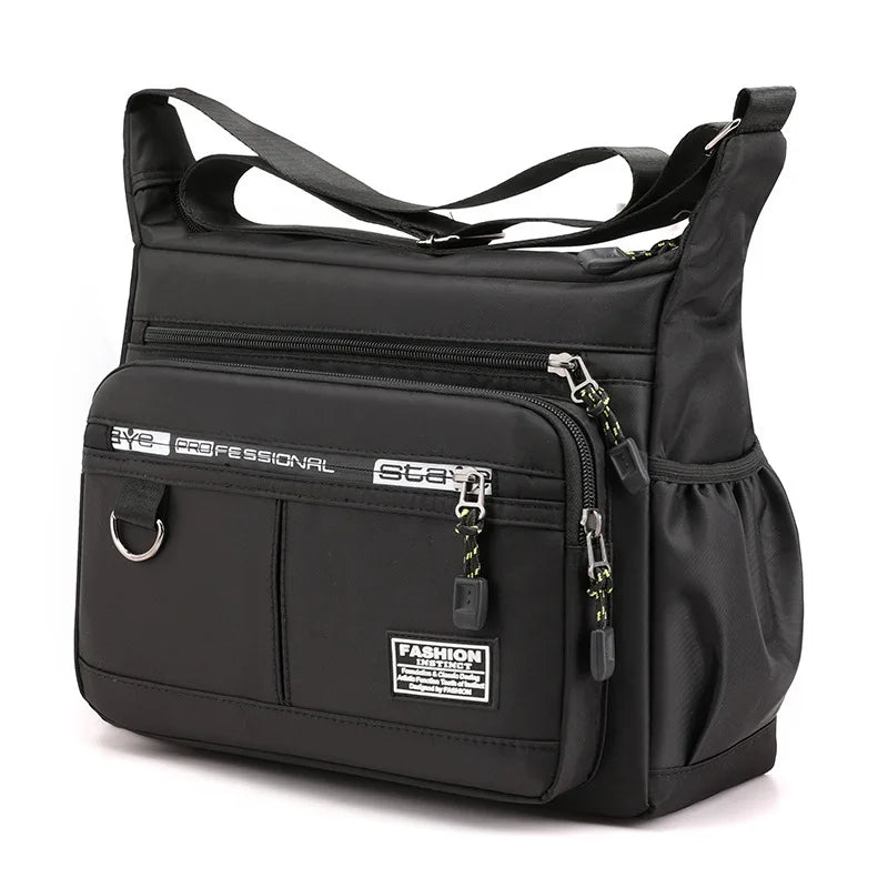 Design Oxford Shoulder Bag Large Capacity Men's Casual Multi-layer Pocket Fashion Single Shoulder Crossbody Luxury Messenger Bag