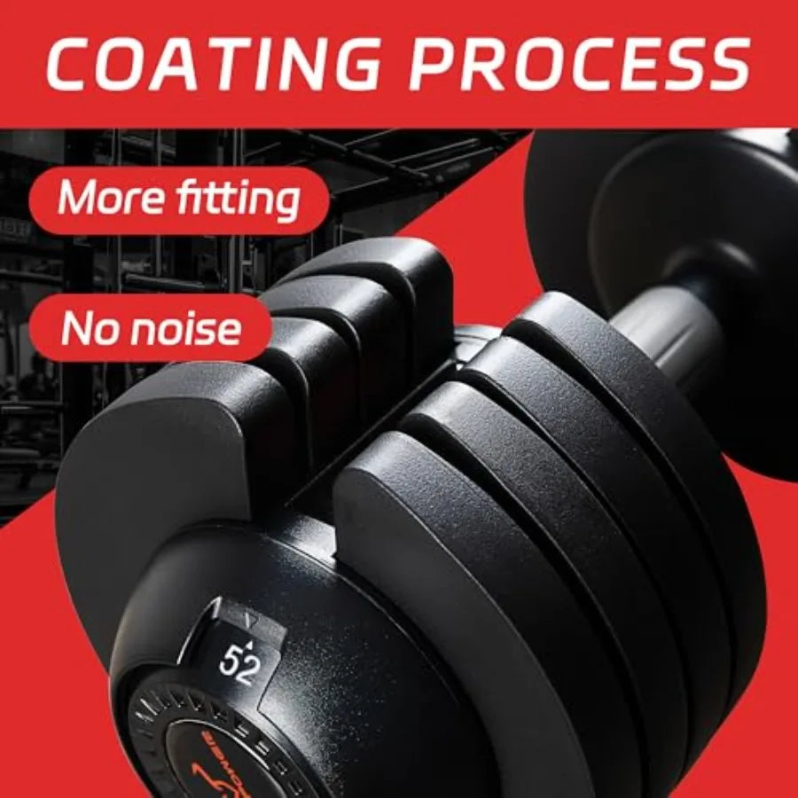 Adjustable Dumbbells Set of 2 for Home Gym Strength Training 52 lbs Pair Adjustable Free Weights for Men and Women Compact Fitn