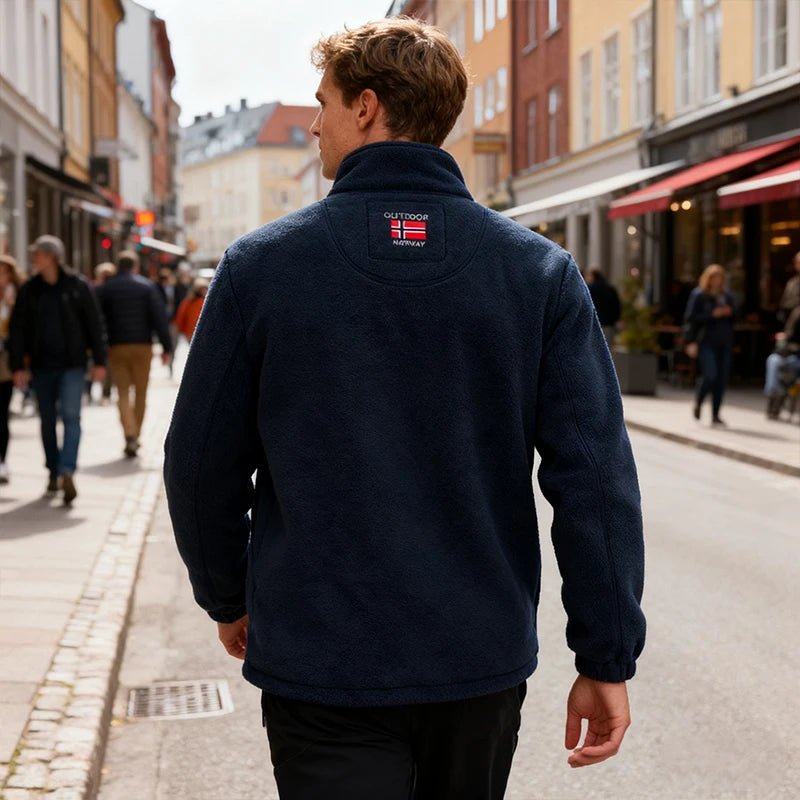 2025 Men's Fleece Coat Autumn and Winter Thickened Warm Windproof Cold-proof Loose Plus Size Outdoor Sports Collar Fleece Jacket