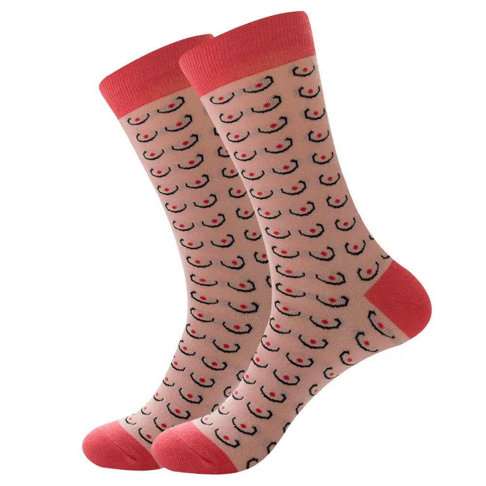 Men's Happy socks Colorful striped women's socks High quality checkered diamond geometry Harajuku combed cotton socks gift socks