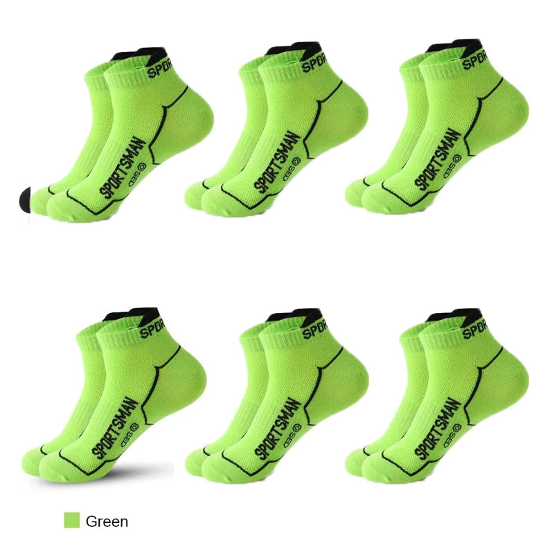 6 Pairs Socks Men's Short Socks Sweat Absorbent and Odorous Basketball Socks Running Sports Socks Breathable Mesh Men's Socks