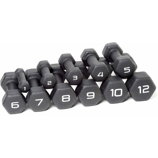 9lb Pair Neoprene Dumbbells, Non-Slip Quiet Hand Weights for Home Gym, Black Coated Fitness Set