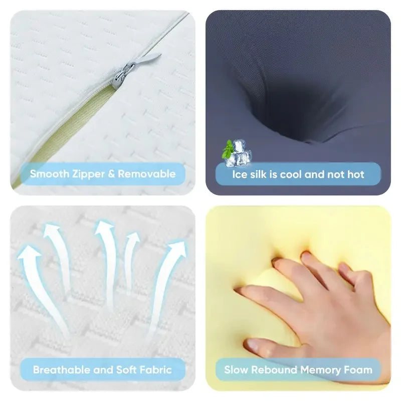 Memory Foam Cervical Pillow for Neck Pain Relief Ergonomic Orthopedic Neck Support Side Back Stomach Sleepers Ideal Gift