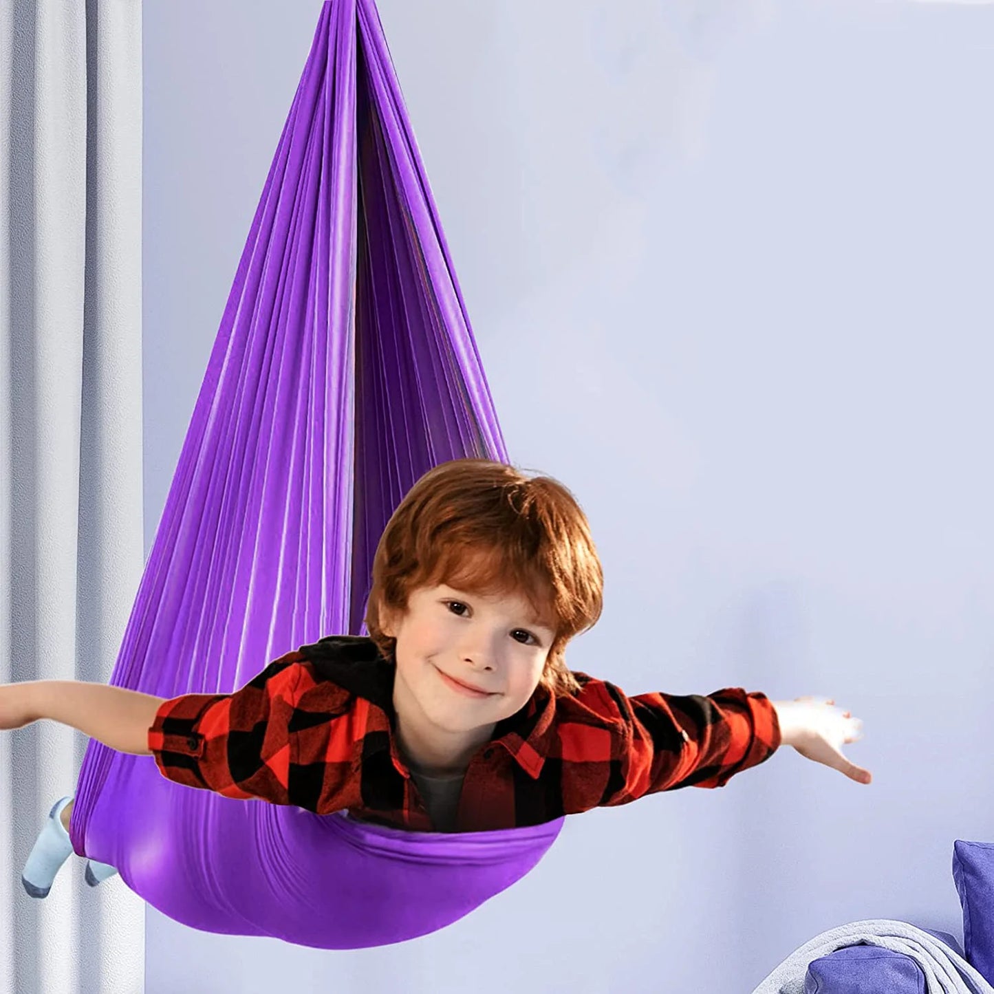 1.5*2.8M Aerial Yoga Hammock Yoga Swing Set High Quality Aerial Silk Fabric Yoga Strap Fixed Tray Suitable for Fitness Indoor