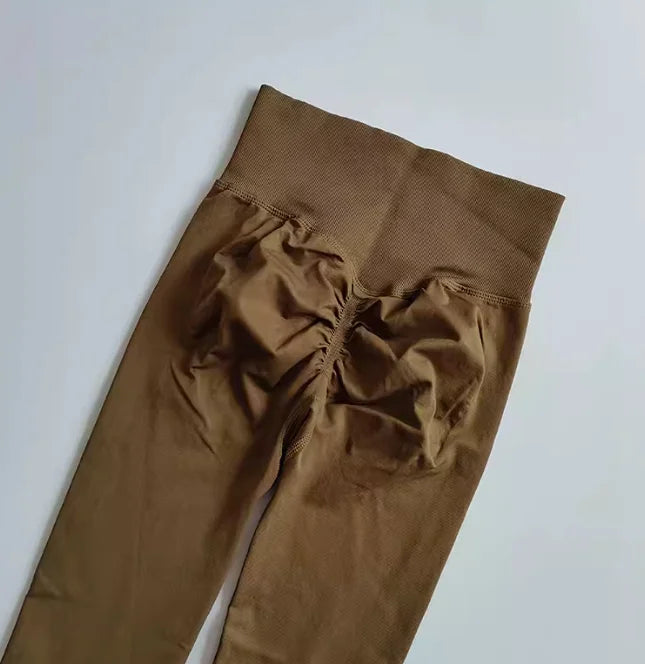 Seamless High Waisted Leggings Sport Through Yoga Hip Lifting Gym Running Quick Dry Pants Scrunch Butt Pants