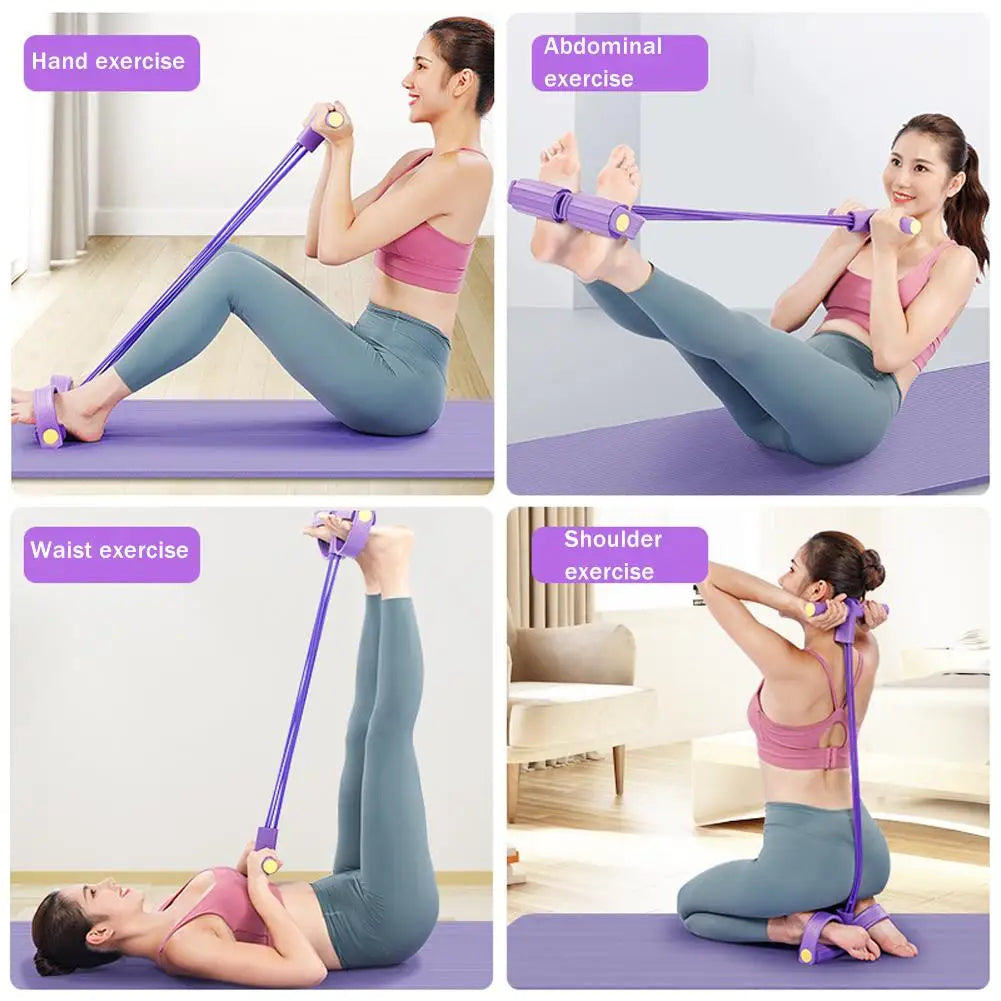 6-Tube Yoga exercise band Pedal Puller Band Elastic Pull Rope Flexipull weerstandstrainer Resistance Bands For Abdomen Waist Arm